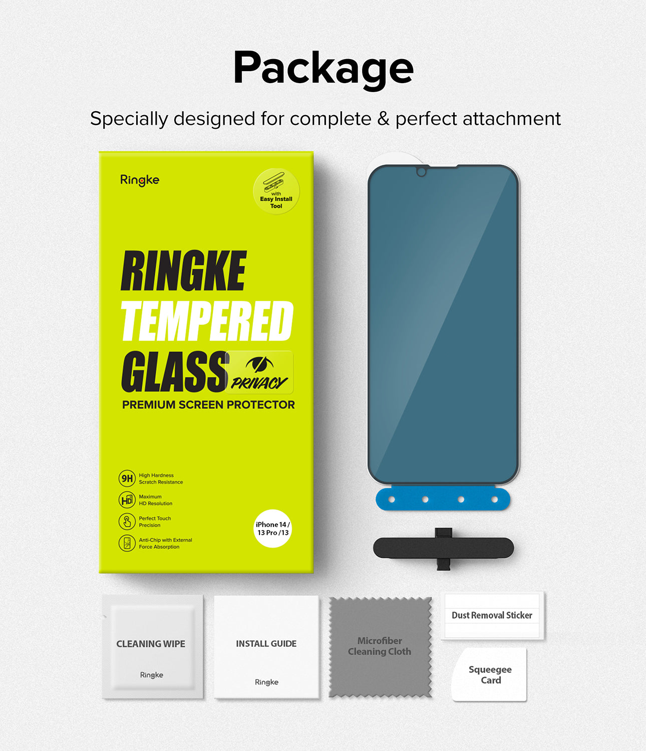 iPhone 14 / 13 Pro / 13 Screen Protector | Privacy Glass - Package