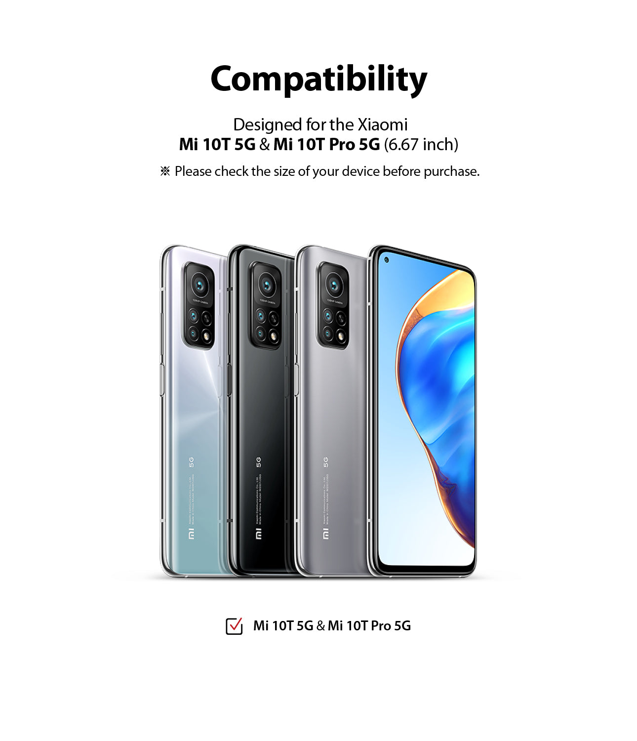 compatible with xiaomi mi 10t & 10t pro 5G