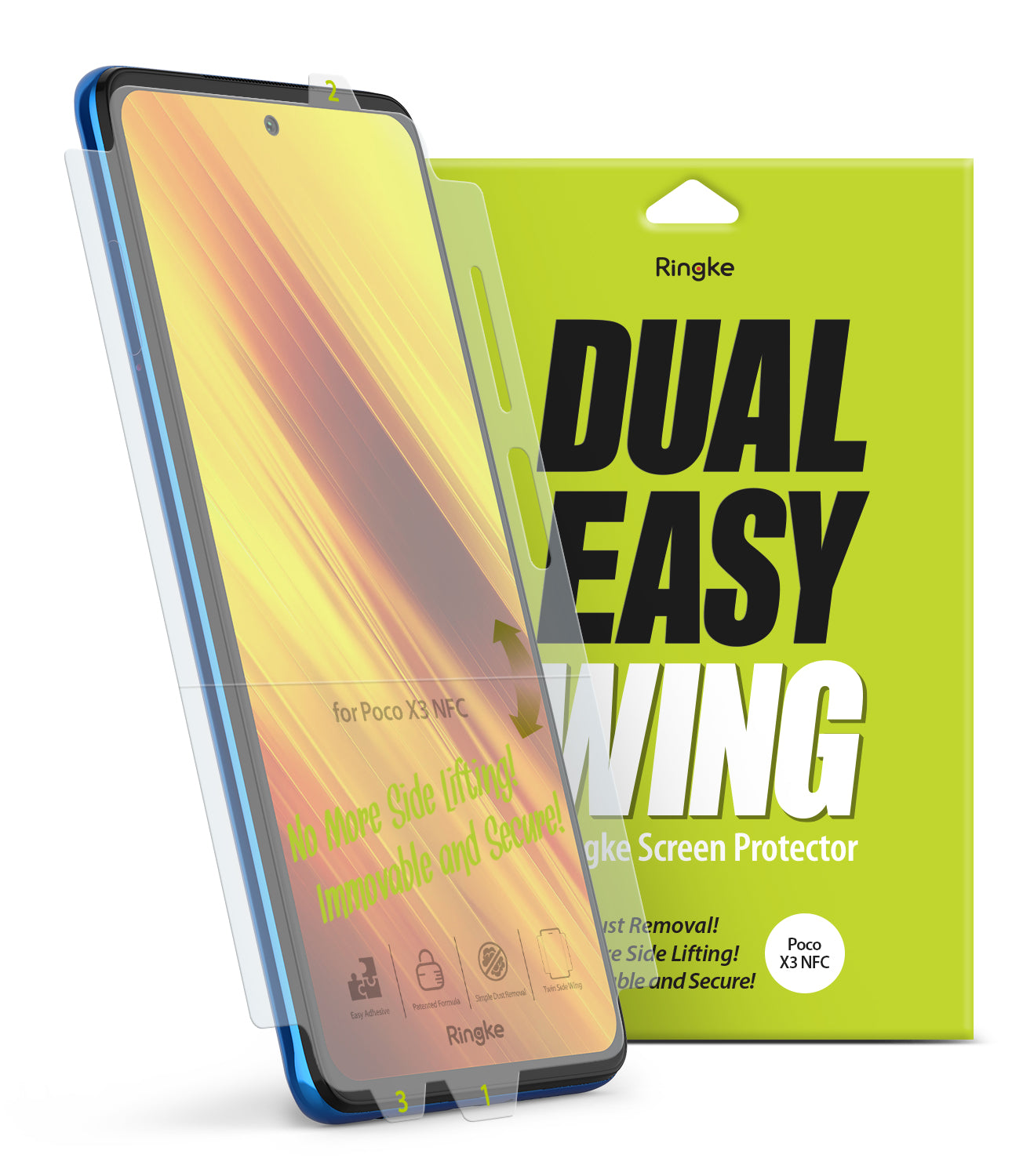 ringke dual easy film - poco x3 nfc screen protector
