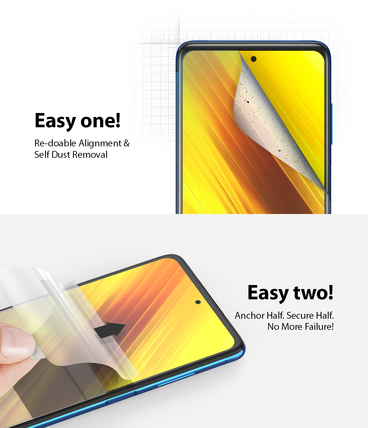 re-doable alignment with self dust removal
