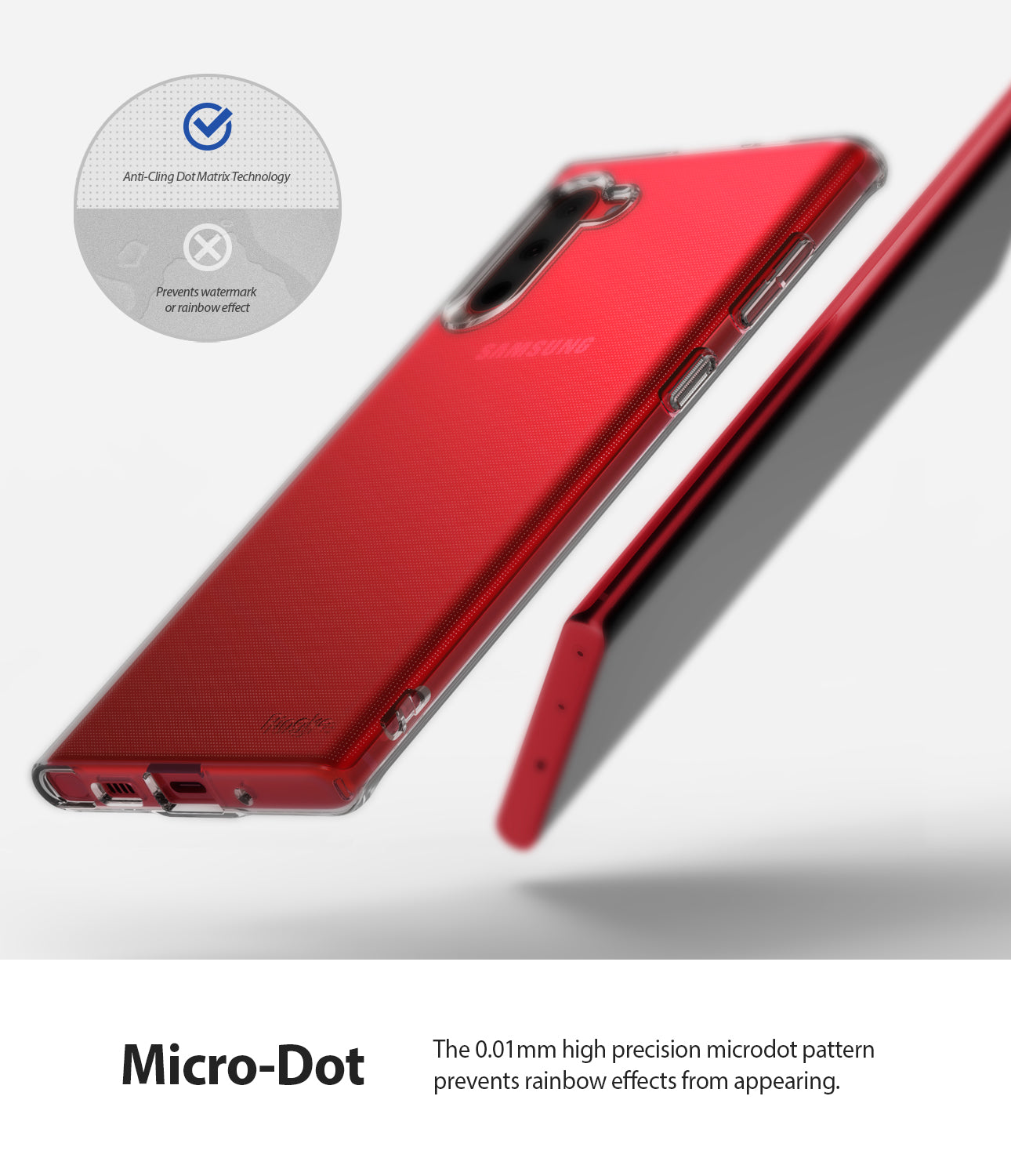 micro dot precision micro dot to prevent the rainbow effect on the back