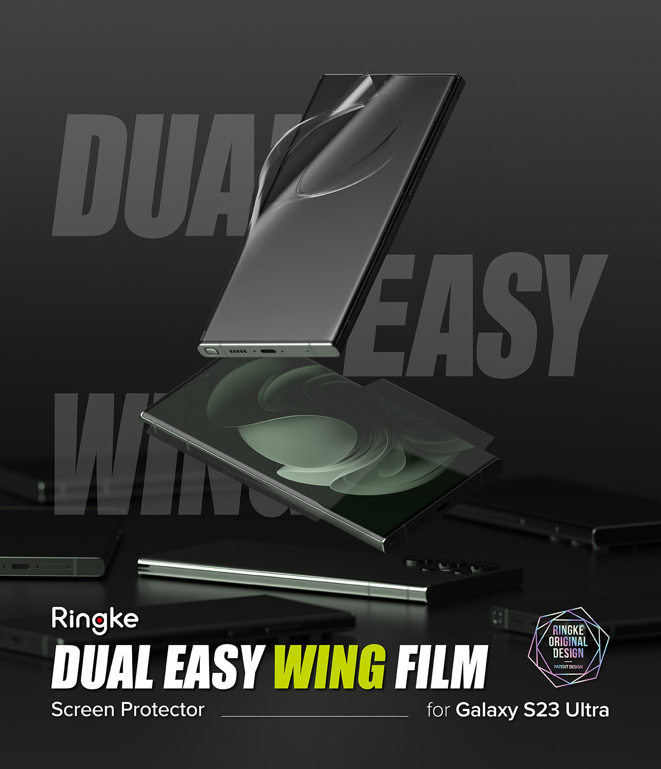 Rinkge Dual Easy Wing Film Screen Protector - for Galaxy S23 Ultra