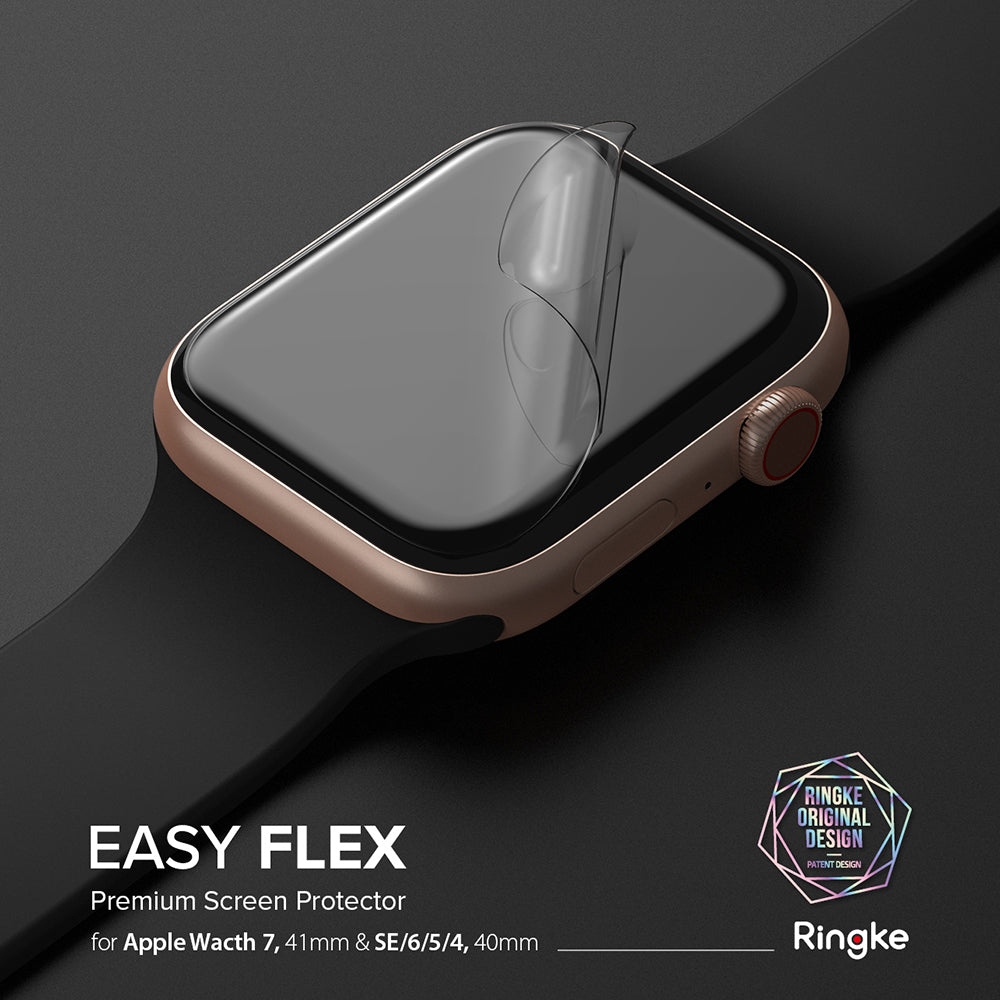 apple watch 5 screen protector, apple watch 4 screen protector 40mm, ringke easy flex film 3 pack