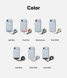 Holder Link Puffer | Finger - Various color options of a phone case with a strap on a white background.