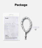 Holder Link Puffer | Hand - Silver hand strap with Ringke packaging on a white background