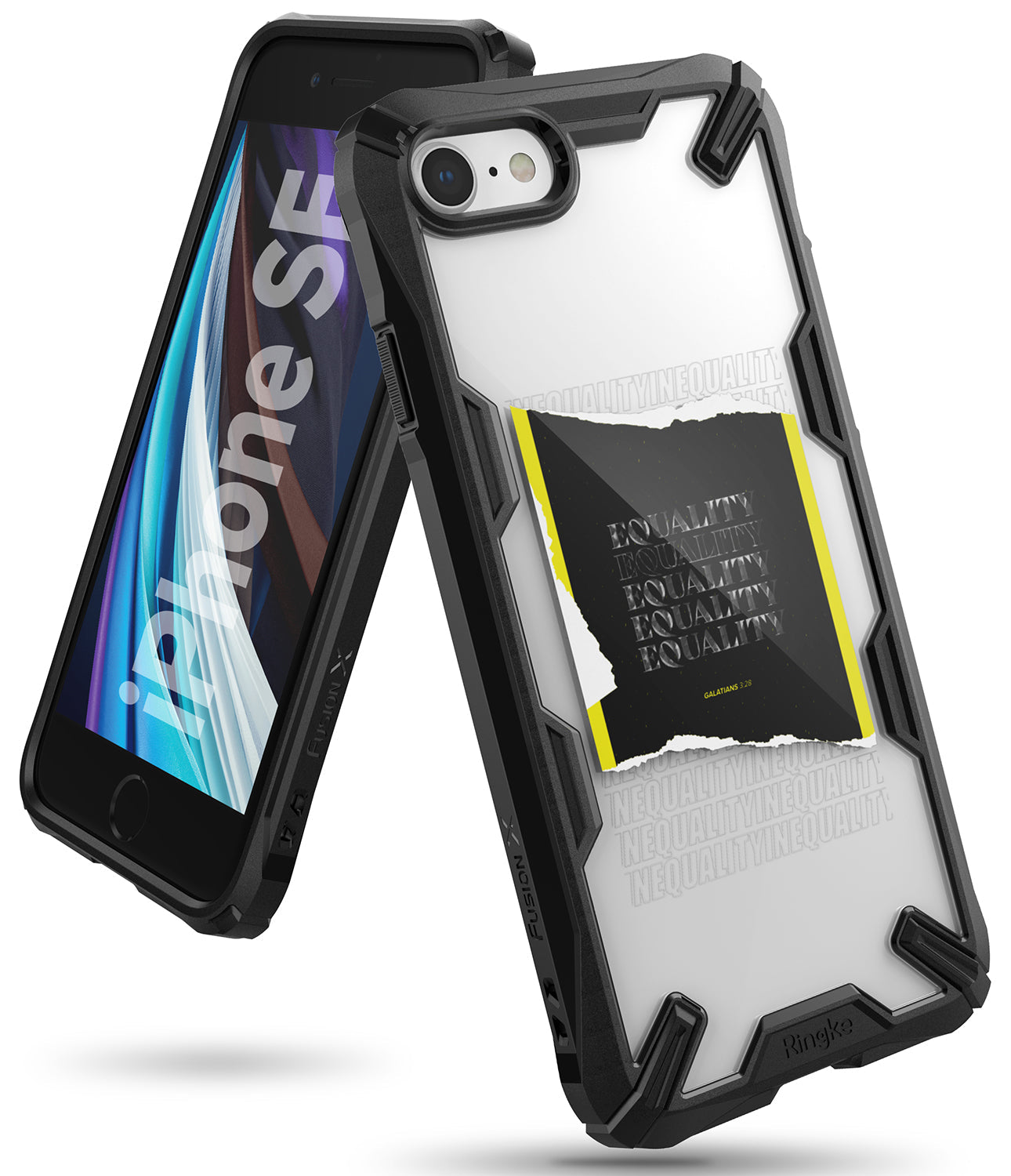 apple iphone se 2020 case, iphone 8 case, ringke fusion-x design - 05. equality