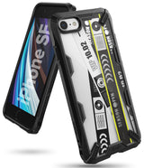 iPhone SE 2022 5G / SE 2020 / 8 Case | Fusion-X Design - Rugged black protective case with a graphic ticket design.