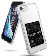 iPhone SE 2022 5G / SE 2020 Case | Fusion Design - Clear phone case with a New York travel-themed graphic on the back.