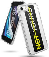 iPhone SE 2022 5G / SE 2020 Case | Fusion Design - Clear phone case with a black stripe and yellow NOT YOURS text.