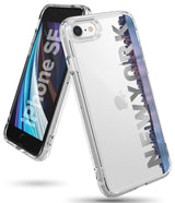 iPhone SE 2022 5G / SE 2020 Case | Fusion Design - Clear phone case with New York skyline graphic on an iPhone SE.