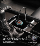 Ringke 3-Port Car Fast Charger - By Ringke