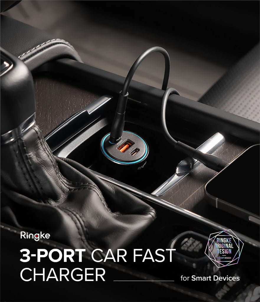 Ringke 3-Port Car Fast Charger - By Ringke