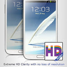 Galaxy Note 2 [ULTIMATE CLEAR PLUS] 2 Pack Screen Protector - Two Galaxy Note 2 phones showing HD screen clarity.