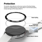 Cushioned double-sided tape keeps damage off the watch