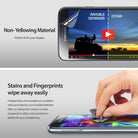 Galaxy S5 Mini [INVISIBLE DEFENDER] 3+1 Pack Screen Protector - Comparison showing clear screen and easy cleaning.