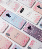 Galaxy Note 8 [Slim Cherry Blossom] [Limited Edition] - Multiple smartphone cases featuring scattered pink petal patterns.