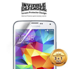 Galaxy S5 Mini [INVISIBLE DEFENDER] 3+1 Pack Screen Protector - Smartphone with a partially peeled screen protector.
