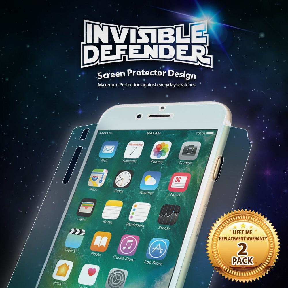 iPhone 7, Ringke® [Invisible Defender [Full Coverage] 2-Pack Screen Protector - iPhone 7 with screen protector, 2-pack seal.