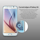 Galaxy S6 [INVISIBLE DEFENDER] 3+1 Pack Screen Protector - Galaxy S6 with a screen protector showing a gap at the edge.