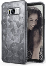 Galaxy S8 Case | Air Prism - Clear, glittery phone case with a geometric prism pattern on a Samsung Galaxy S8.