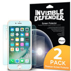 iPhone 7, Ringke® [Invisible Defender [Full Coverage] 2-Pack Screen Protector - iPhone 7 with screen protector and packaging.