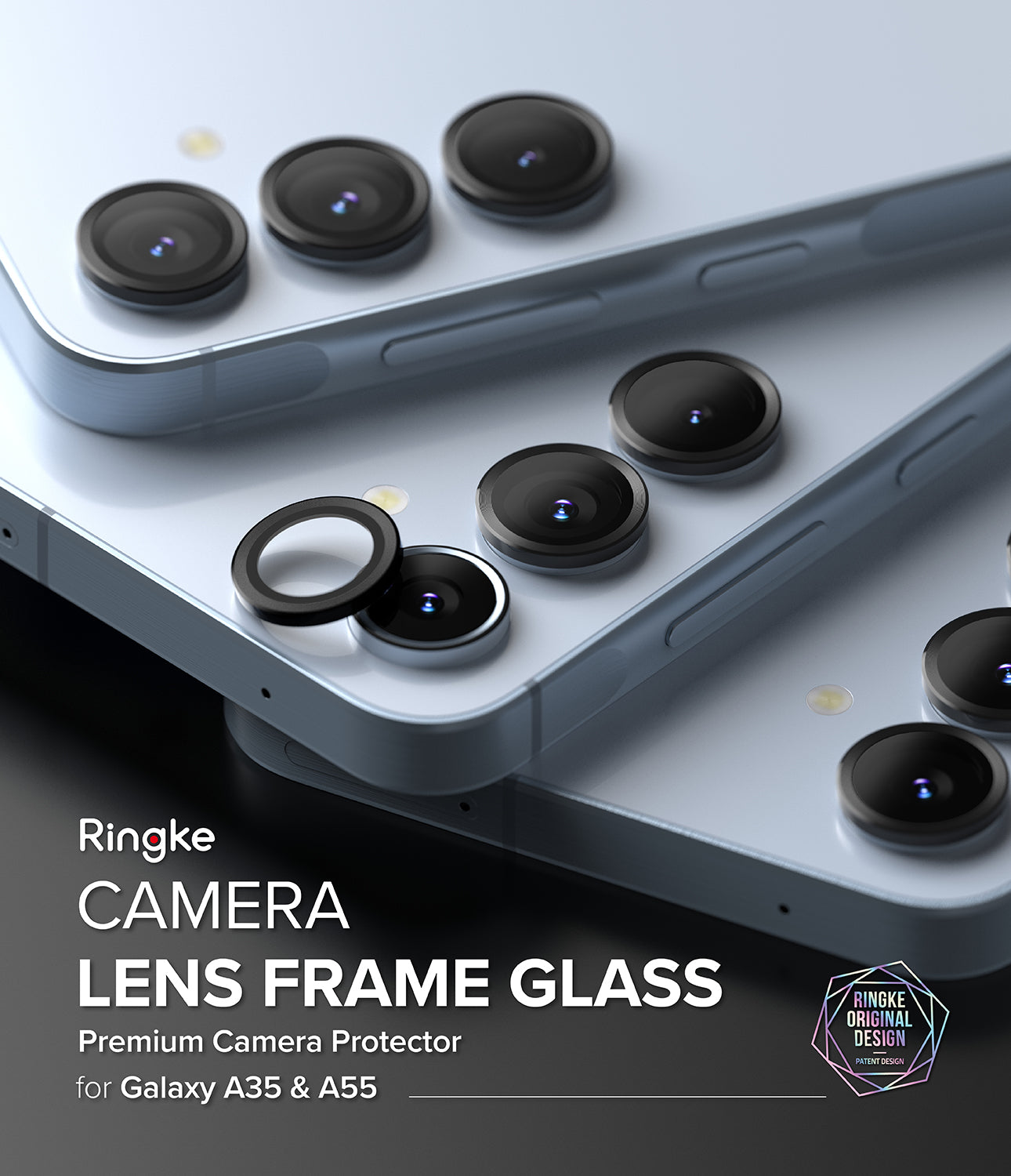 Galaxy A55 / A35 Camera Lens Frame Glass Protector - By Ringke