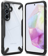 Galaxy A35 Case | Fusion-X - Multiple Fusion-X phone cases for Galaxy A35 with black frames and grey camouflage back panels.