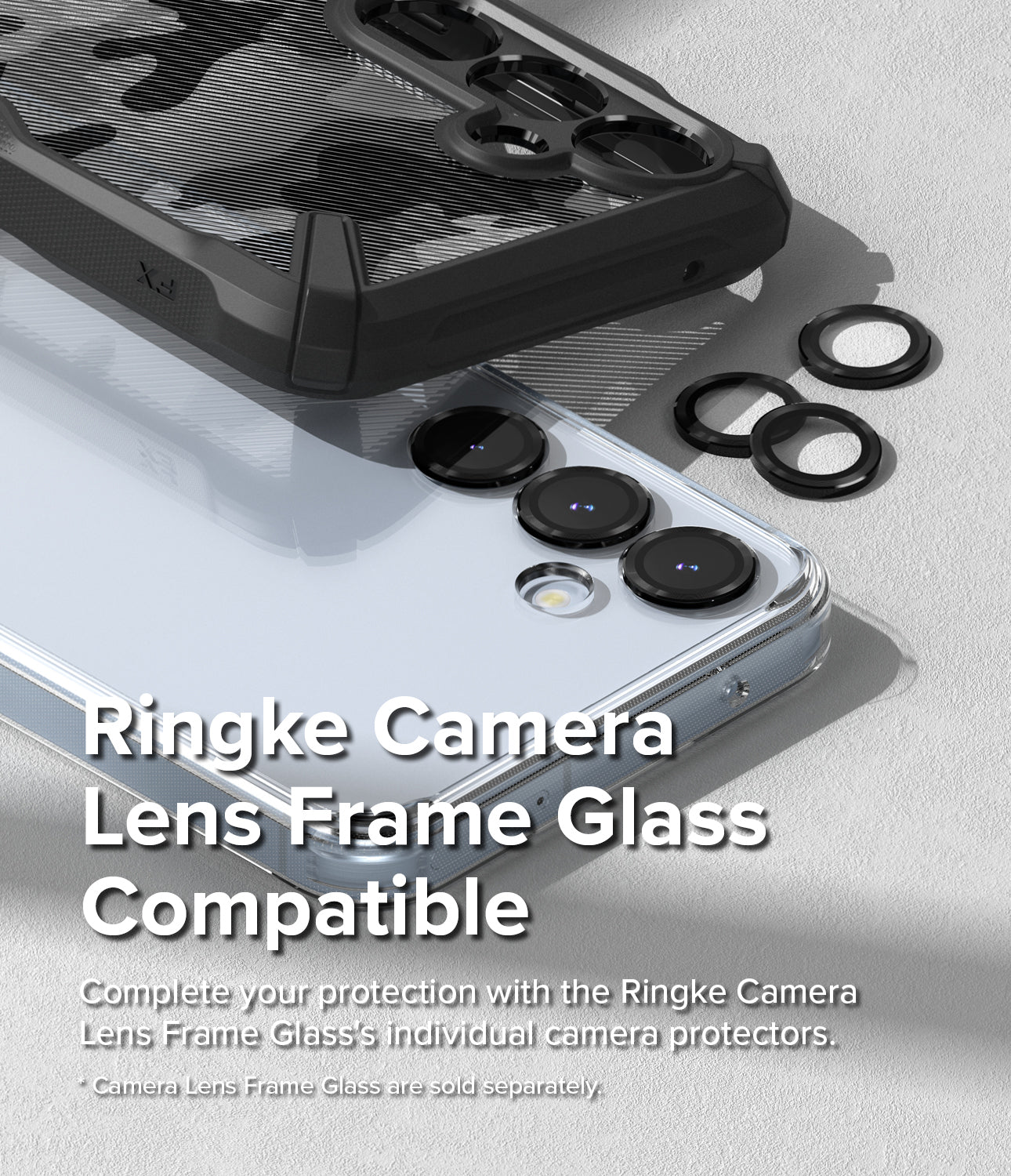 Galaxy A35 Case | Fusion Card - Ringke Camera Lens Frame Glass Compatible. Complete your protection with the Ringke Camera Lens Frame Glass' individual camera protectors.