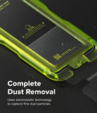 [Bundle] Galaxy A57 | Fusion-X - Neon green screen protector installation tray with dust-removing electrostatic film.