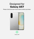 [Bundle] Galaxy A57 | Fusion - Silver Galaxy A57 phone shown from front and back with text confirming device compatibility.