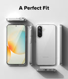 Galaxy A57 5G Case | Fusion - Clear phone case shown from multiple angles around a Galaxy A57 5G phone on a white background.