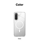 Galaxy A57 5G Case | Fusion Magnetic - Clear phone case with a white magnetic ring on the back for Galaxy A57 5G.