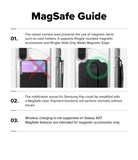 Galaxy A57 5G Case | Fusion Magnetic - Infographic showing MagSafe accessory compatibility and usage tips for the phone case.