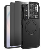 [Bundle] Galaxy S26 Ultra | Alles - Black phone case with camera lens protector and screen film layers exploded view.