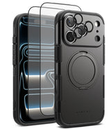 [Bundle] iPhone 17 Pro | Alles - iPhone 17 Pro | Alles - Black protective phone case with MagSafe ring, screen protector, and camera lens covers.