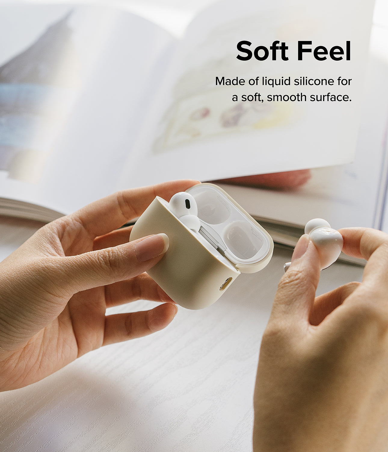 Ringke Hinge [Anti-Yellowing Material] Compatible with AirPods Pro 2 Case,  Sturdy Solid Transparent Cover Designed for AirPods Pro 2nd Generation Case