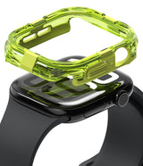 Apple Watch 11 / 10 (42mm) Case | Fusion Bumper - Neon green translucent protective bumper hovering above a black watch.