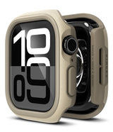 Apple Watch 11 / 10 (46mm) Case | Onyx - A textured beige protective case for an Apple Watch showing side details.