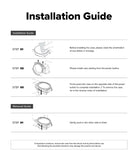 Apple Watch 12 42mm | Slim (2P) - An installation and removal guide sheet with black text and line drawings showing step-by-step instructions for mounting and taking off a smartwatch case on a white background.