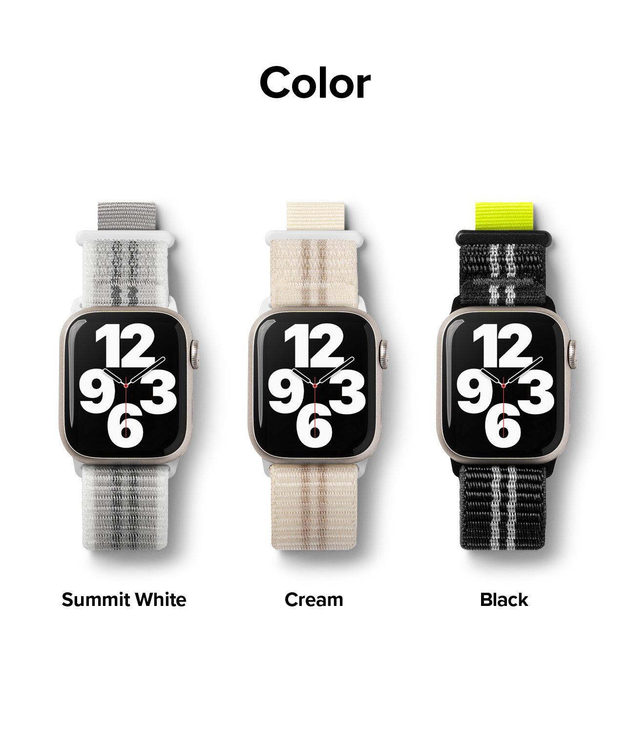 Apple Watch 41mm / 40mm / 38mm | Sports Air Loop Watch Band Black, Cream, White - Cooling sports watchband with the hook and loop fastener