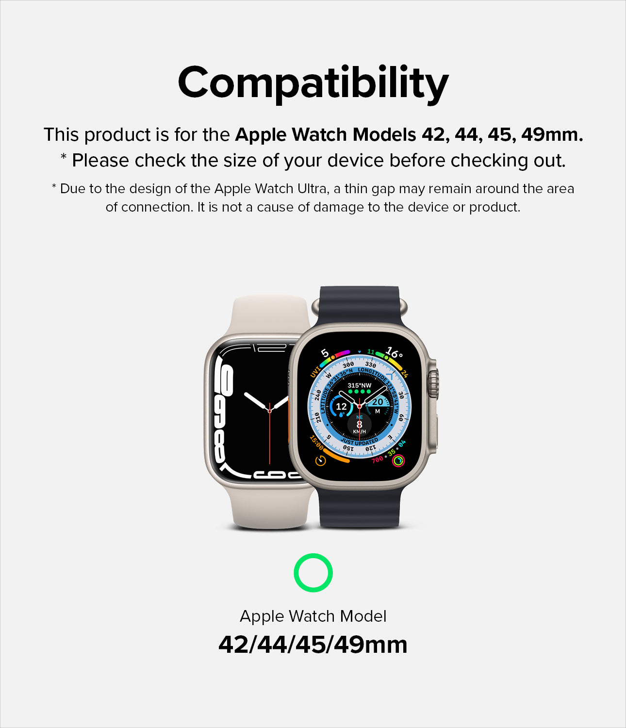 Apple Watch 49mm / 45mm / 44mm / 42mm | Sports Air Loop Watch Band Black, Olive, White - Cooling sports watchband with the hook and loop fastener