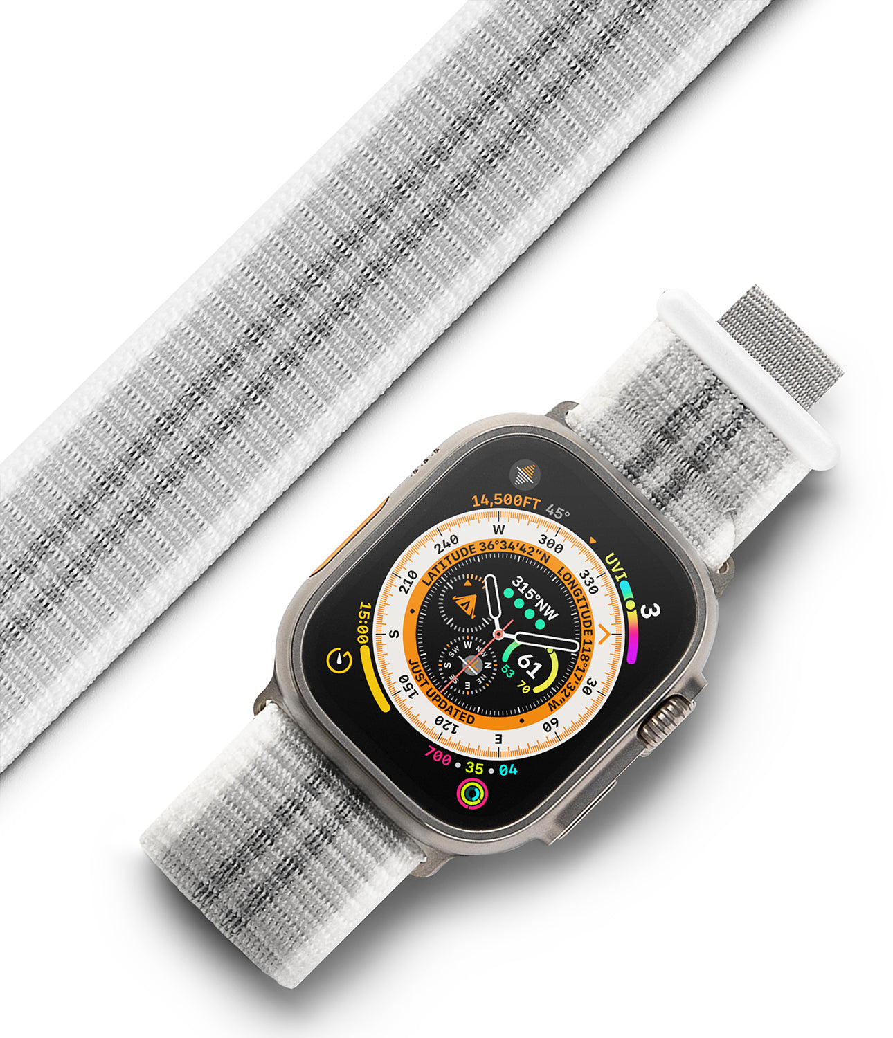 Apple Watch 49mm / 45mm / 44mm / 42mm | Sports Air Loop Watch Band Black, Olive, White - Cooling sports watchband with the hook and loop fastener