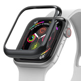 Apple Watch Series 6 / 5 / 4 / SE (40mm) | Bezel Styling - A black protective bezel hovering above an Apple Watch.