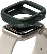 Apple Watch Series (41mm / 40mm) Case | Air Sports - Dark green protective case hovering above a silver Apple Watch.