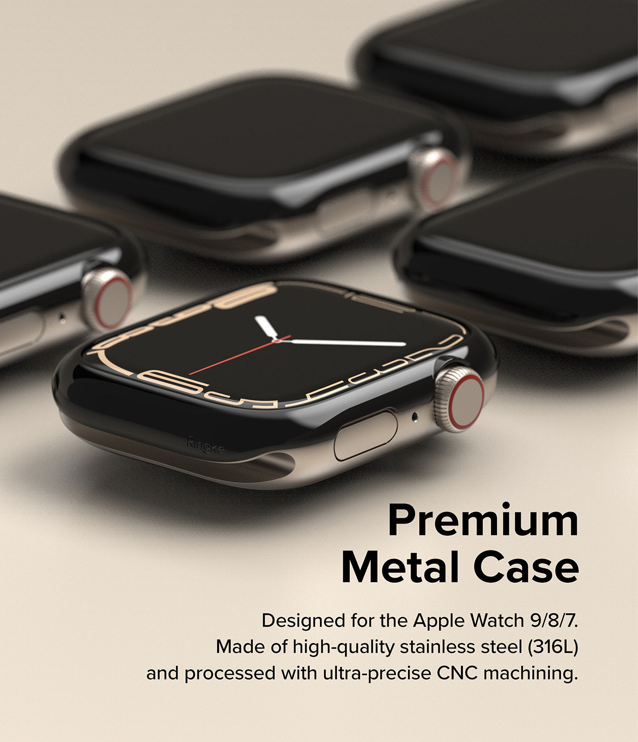 Apple Watch Series 41mm / Ringke Bezel Styling / 41-03 Black-Premium Metal Case