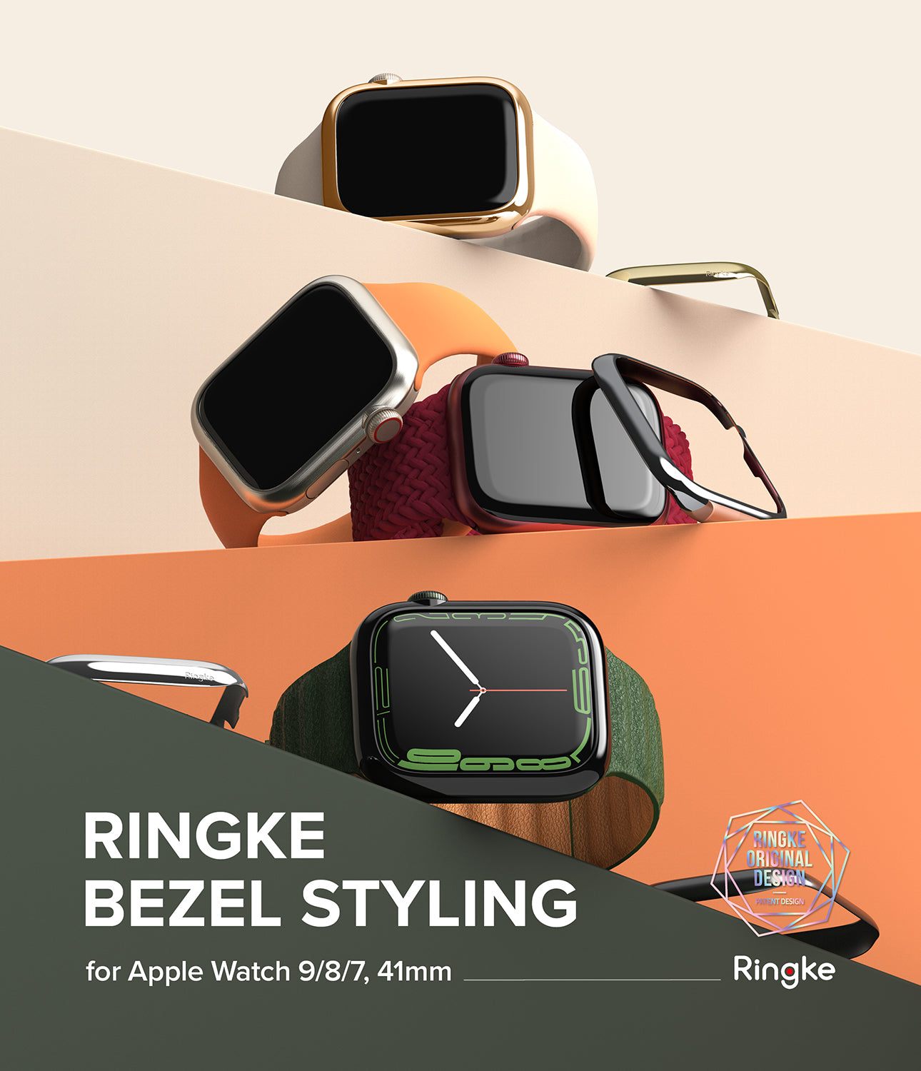 Apple Watch Series 41mm / Ringke Bezel Styling / 41-05 Gold-By Ringke