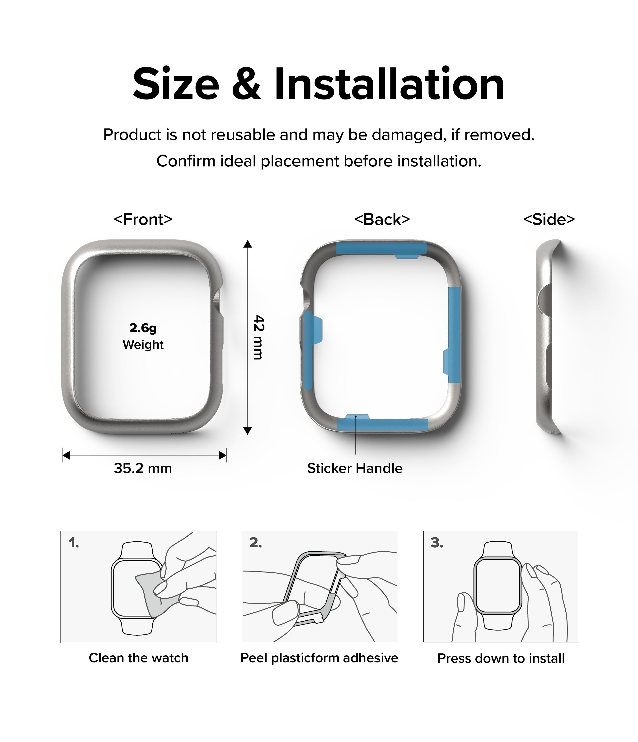 Apple Watch Series 41mm | Ringke Bezel Styling - Silver (41-09)-Size and Installation