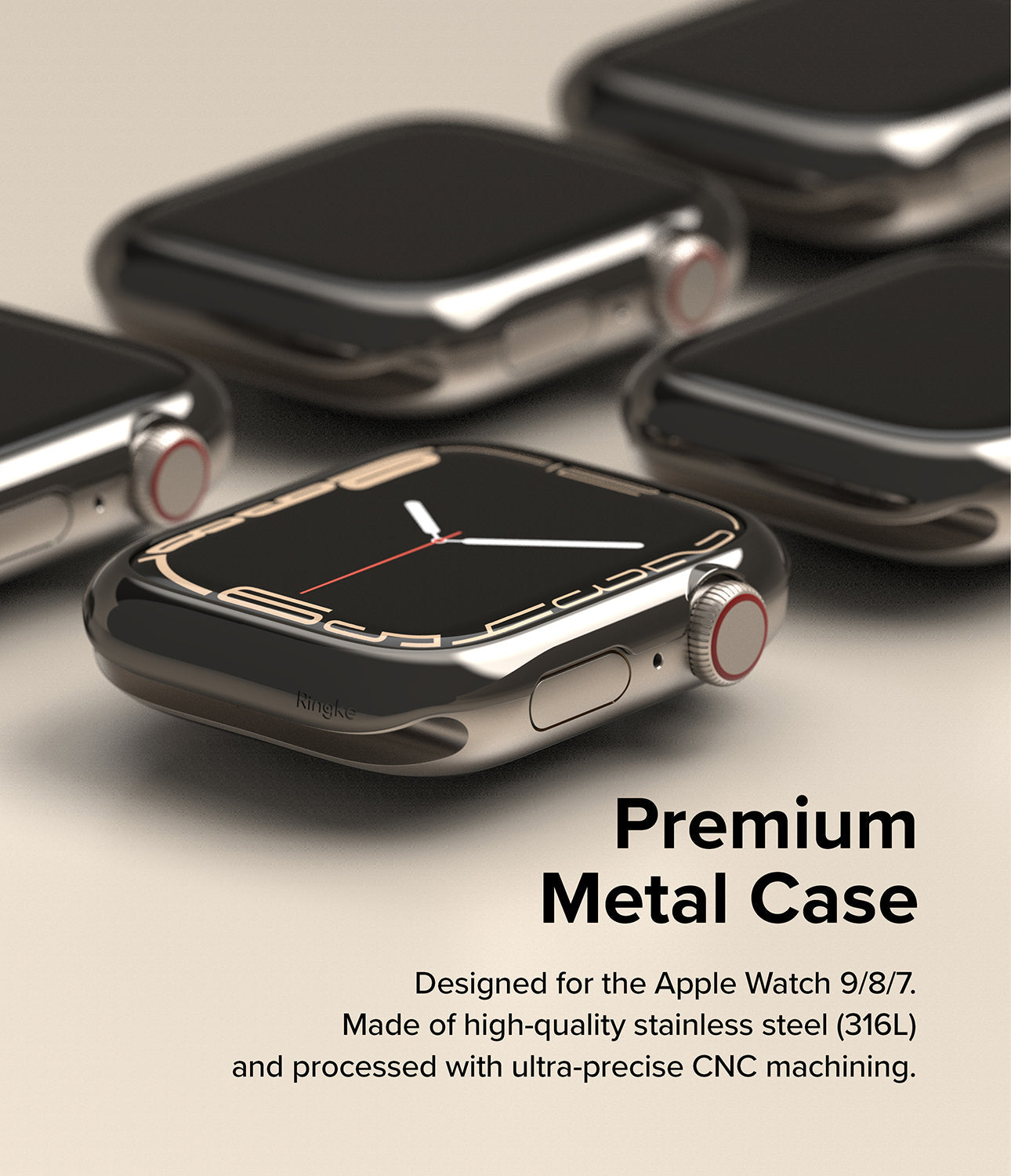 Apple Watch Series 41mm / Ringke Bezel Styling / 41-11 Glossy Graphite-Premium Metal Case