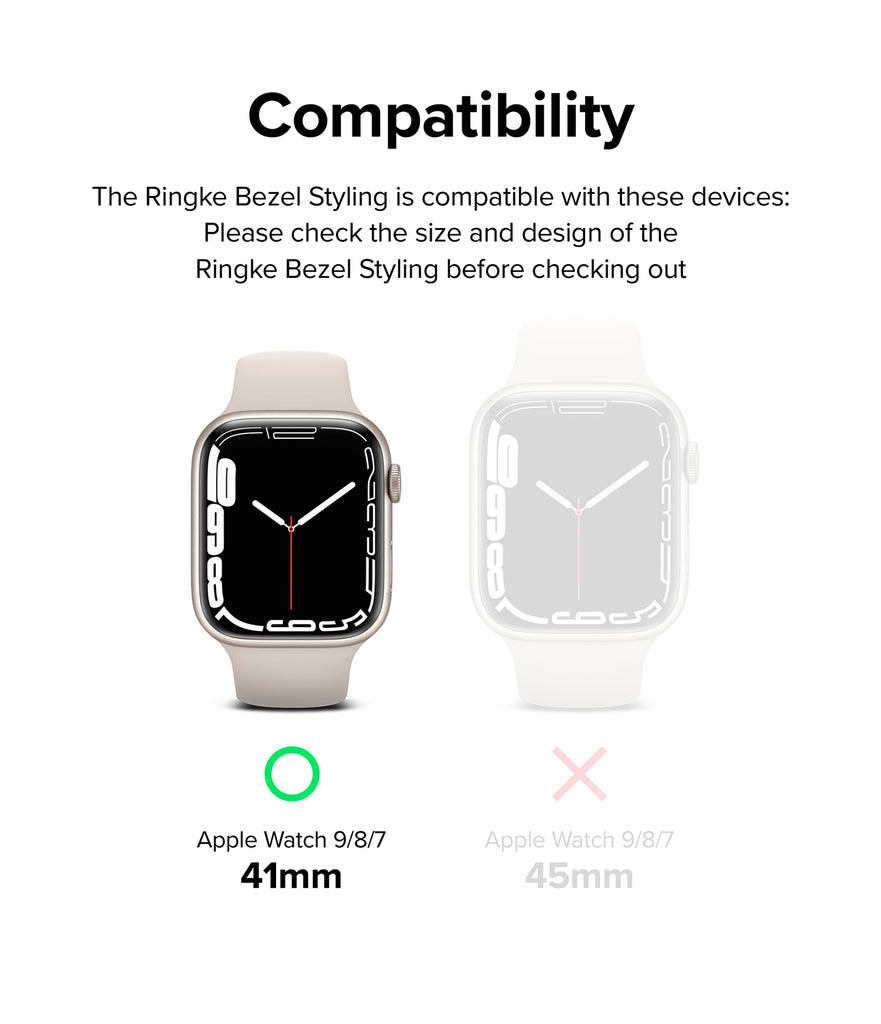 Apple Watch Series 9/8/7 41mm | Bezel Styling 41-40 | Hairline Silver (Bolts Design)-Compatibility