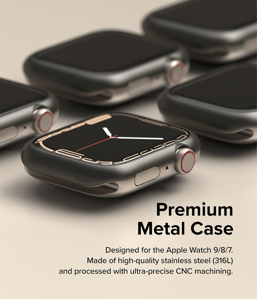 Apple Watch Series 41mm Bezel Styling 41-12 Hairline Graphite-Premium Metal Case